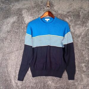 Peter Millar Pima cotton merino wool blend vender crew nautilus blue men's mediu